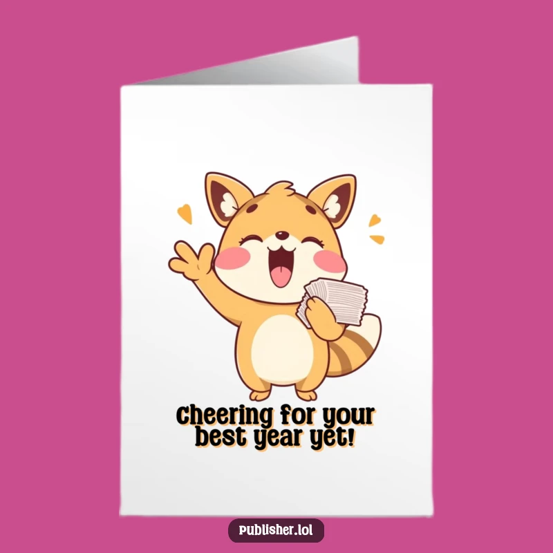 Free Printable Funny Birthday Card: Cheering Animal Papers Humor Downloadable Gift!