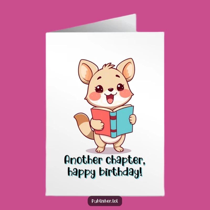Free Printable Birthday Card: Book-Loving Animal, Downloadable Gift for a Reader's Special Day