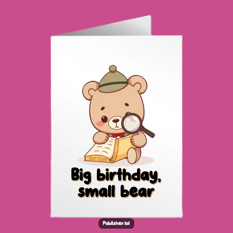 Free Printable Birthday Card: Funny Bear Scholar, Hilarious Downloadable Gift!