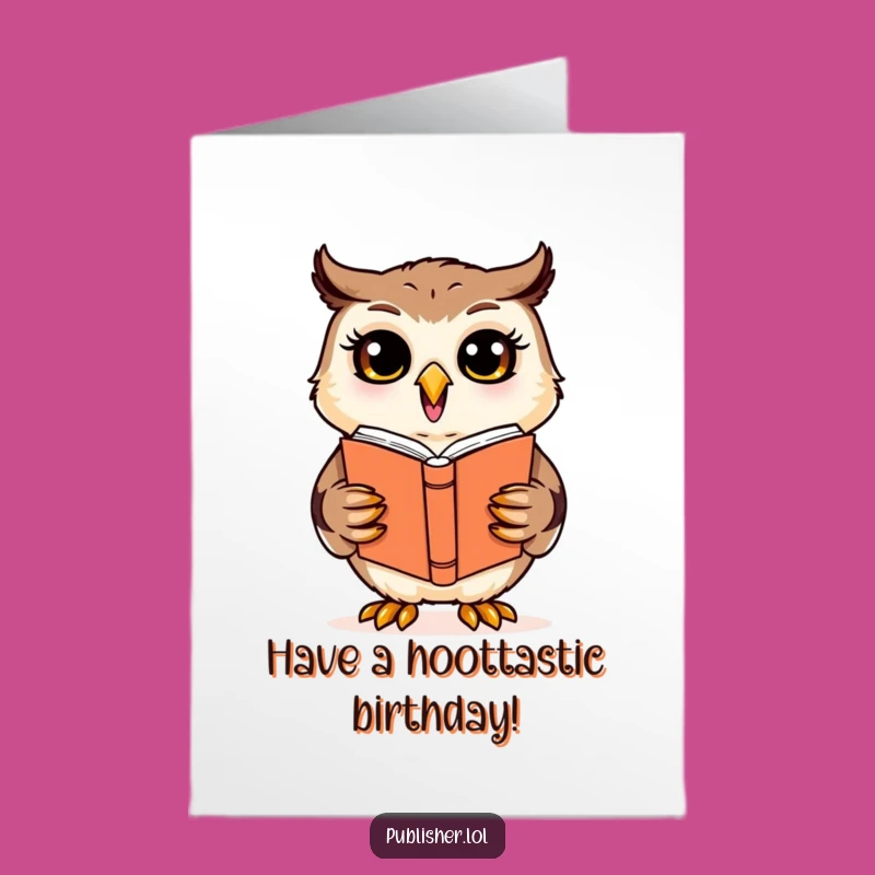Free Printable Birthday Card: Owl's Book Design Fun - Funny Downloadable Gift