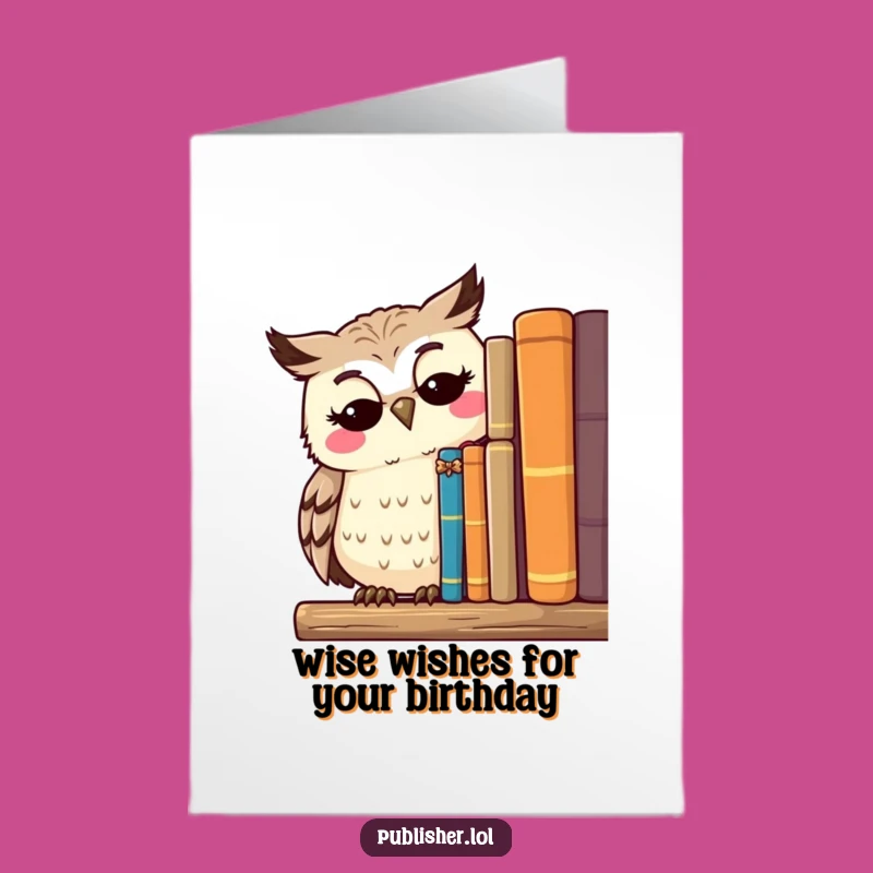 Free Printable Birthday Card: Thoughtful Owl Bookshelf, Funny Downloadable Gift