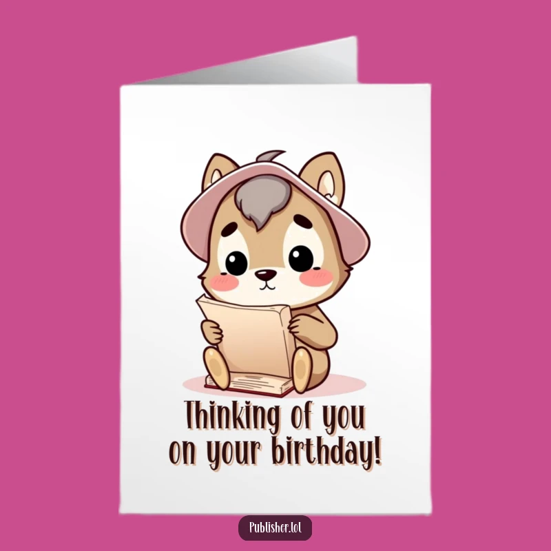 Free Printable Birthday Card: Wise Animal Manuscript, Thoughtful Downloadable Gift for the Intellectual