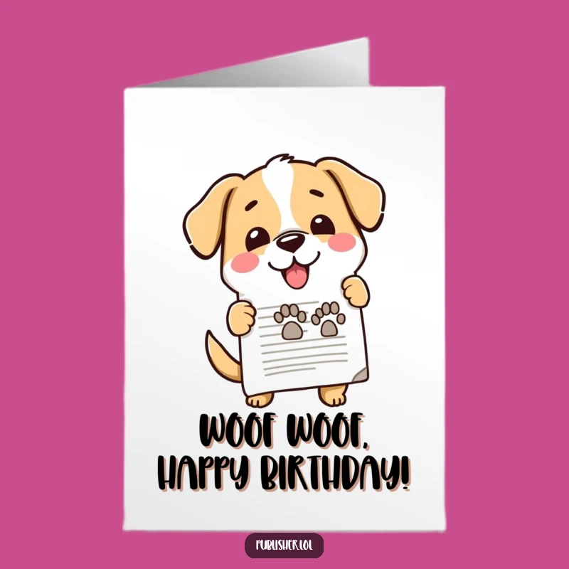 Free Printable Dog Birthday Card: Happy, Funny Downloadable Paw-some Gift Idea