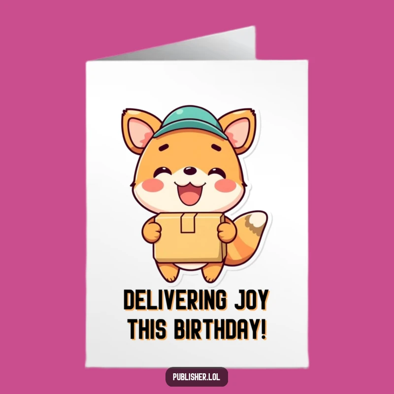 Free Printable Funny Birthday Card: Cheerful Delivery Animal Package Downloadable Gift
