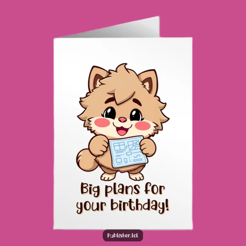 Free Printable Funny Birthday Card: Enthusiastic Blueprint Animal Cheerful Downloadable Gift