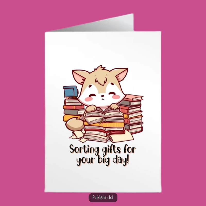 Free Printable Funny Birthday Card: Focused Animal Manuscript Humor Downloadable Gift!