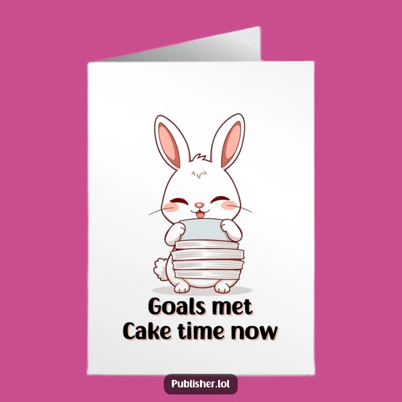 Free Printable Winking Rabbit Birthday Card: Funny Downloadable Gift for Office Humor