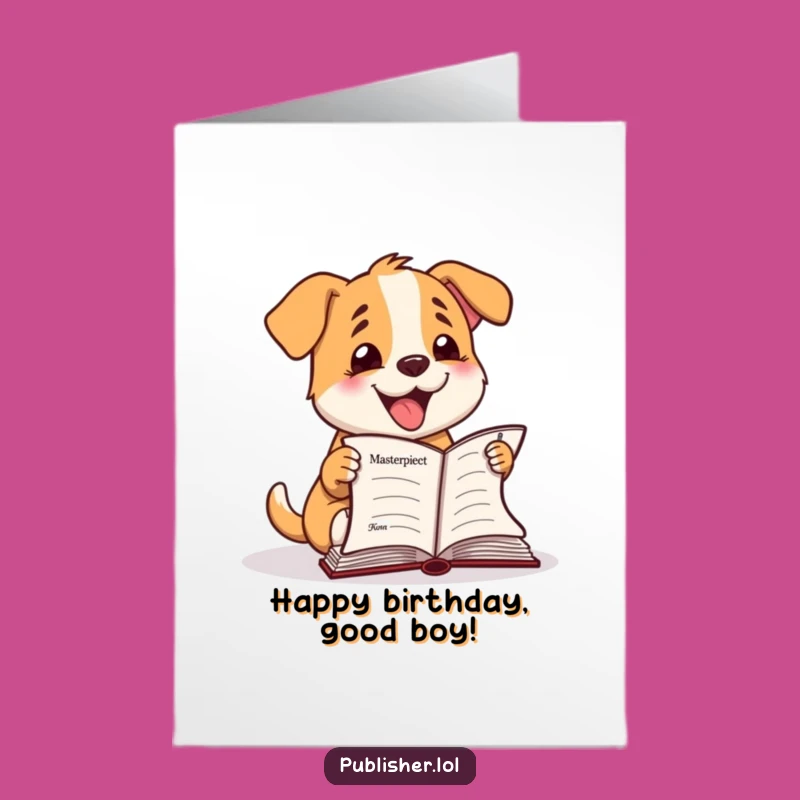 Woof Woof Birthday Bash: Free Printable Card - Barking Dog Novel Gift