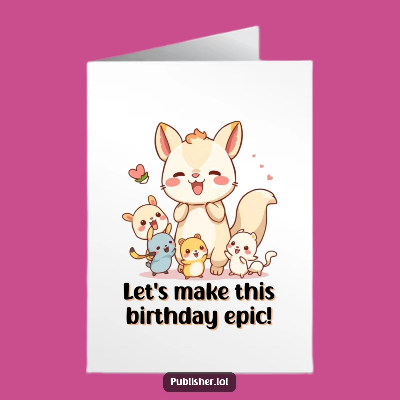 Free Printable Birthday Card: Teamwork Animals, Joyful Downloadable Gift for a Collaborative Celebration