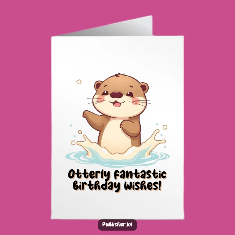 Free Printable Otter Birthday Card: Funny Book Lover Gift, Downloadable Joy