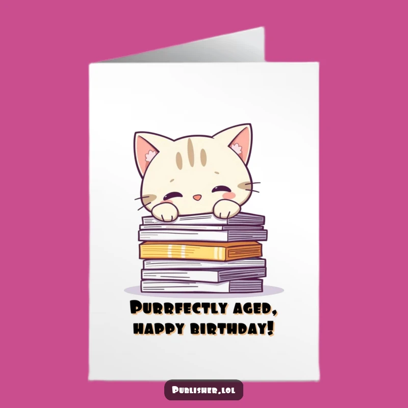 Purrfect Birthday: Free Printable Card - Curious Cat Peeking Humor