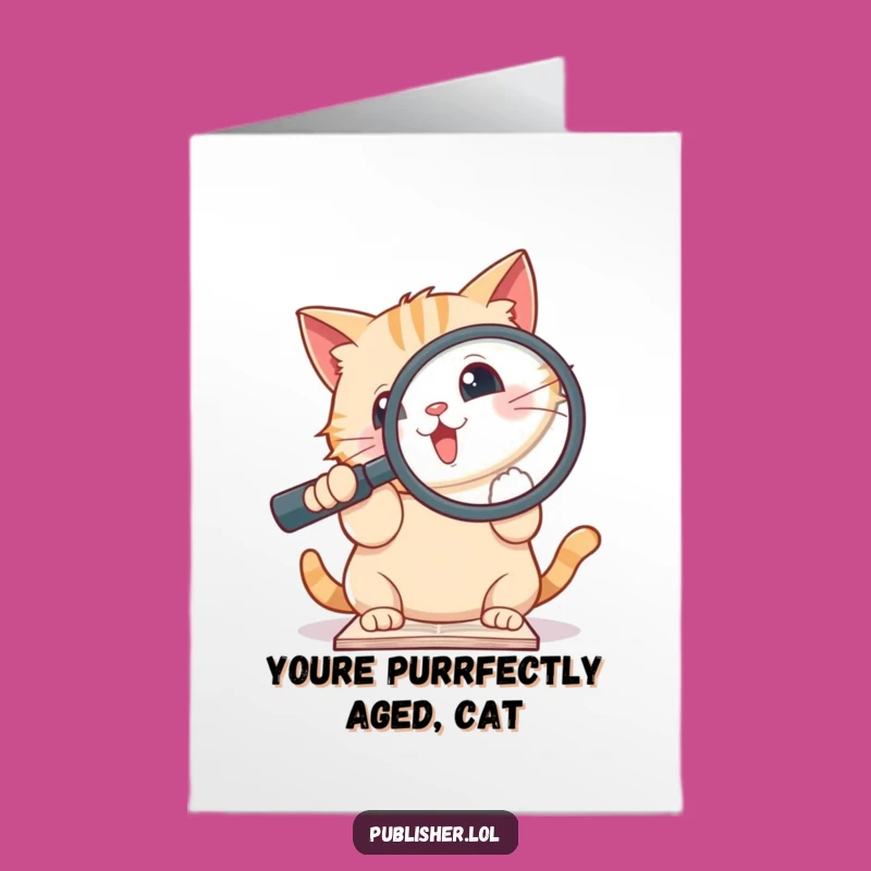 Free Printable Cat Birthday Card - Curious Cat, Funny Downloadable Gift for Cat Lovers