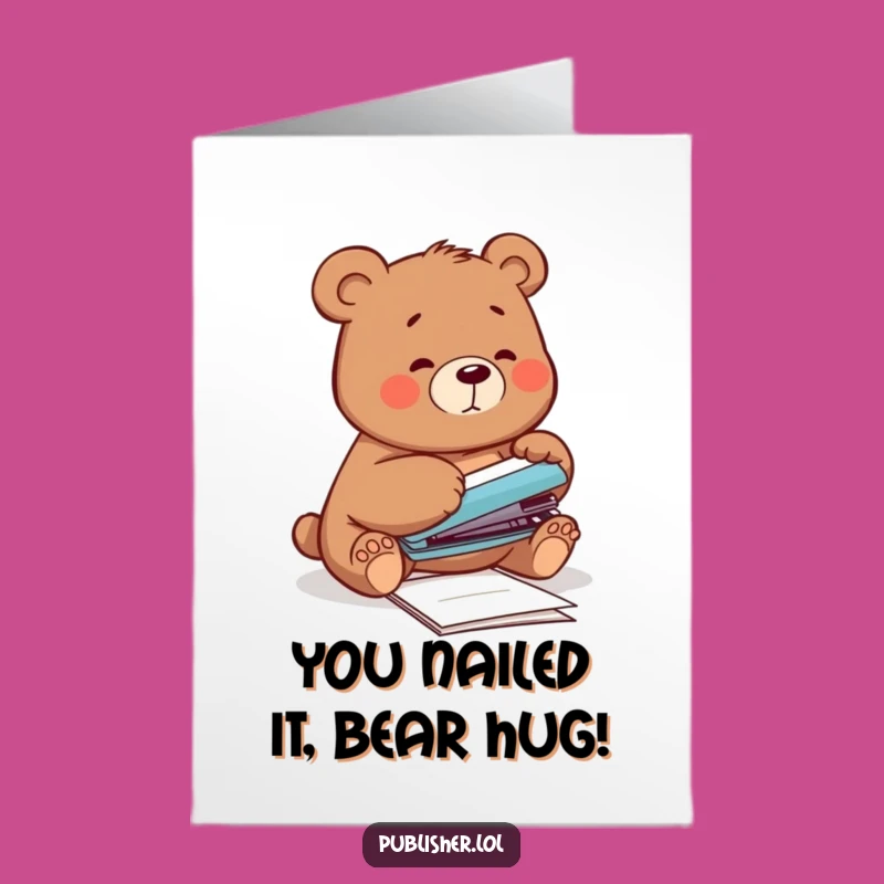 Free Printable Bear Congrats Card - Oops! Downloadable & Print at Home!