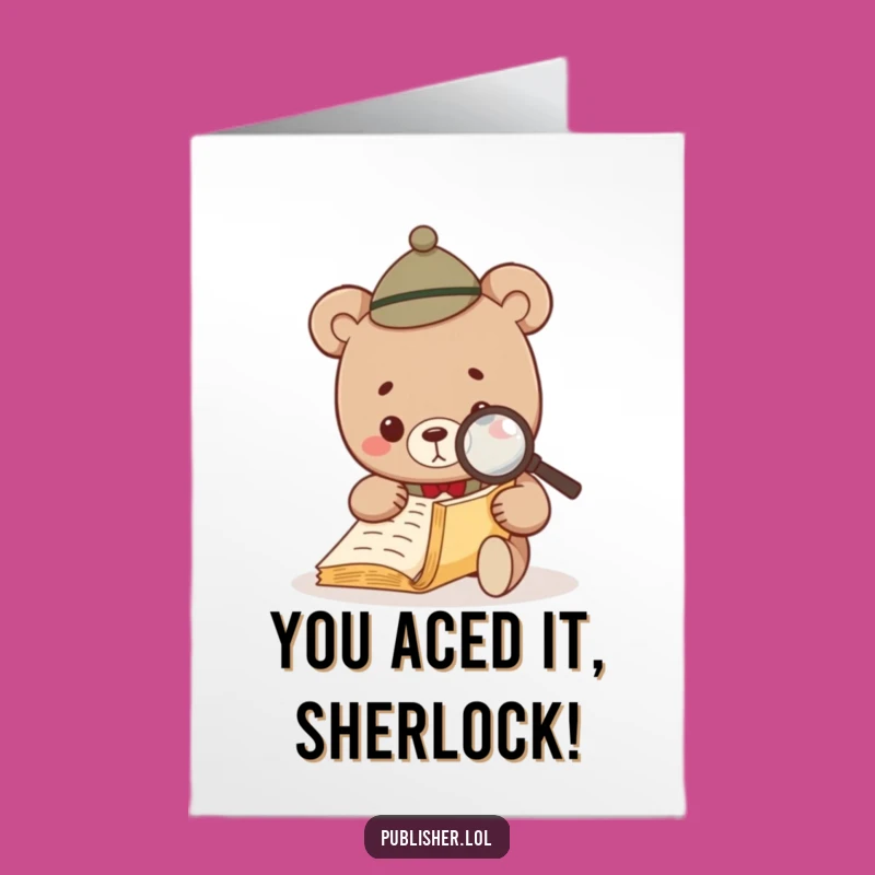 Free Printable Congrats Card: Funny Bear Investigator, Amazing Downloadable Gift!
