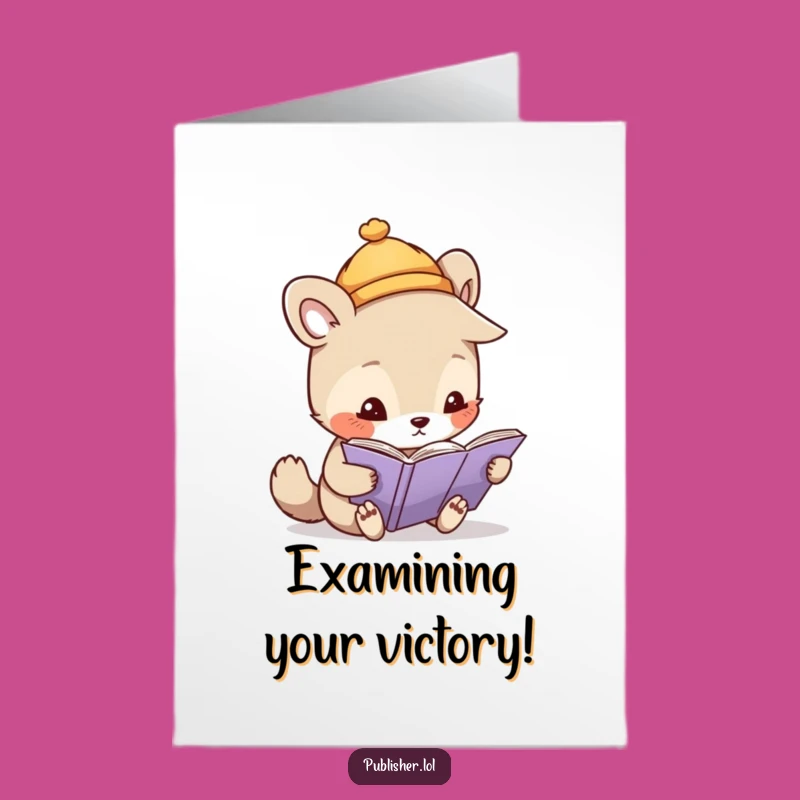 Free Printable Congrats Card: Hat Animal Inspecting Page, Downloadable for a Detailed Achievement Note