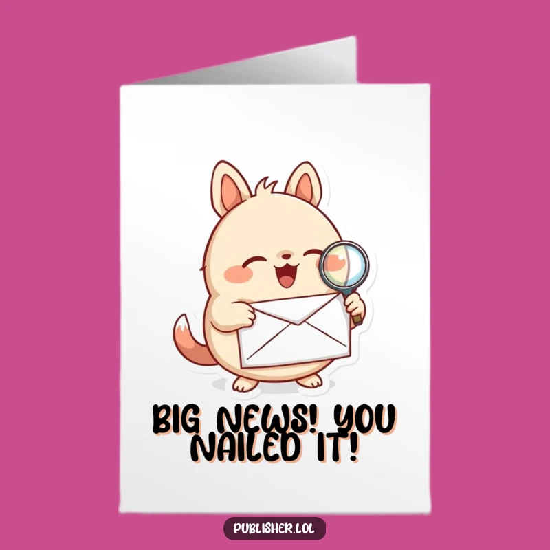 Free Printable Congrats Card: Humorous Animal Letter Scout, Perfect Downloadable Gift for Achievements