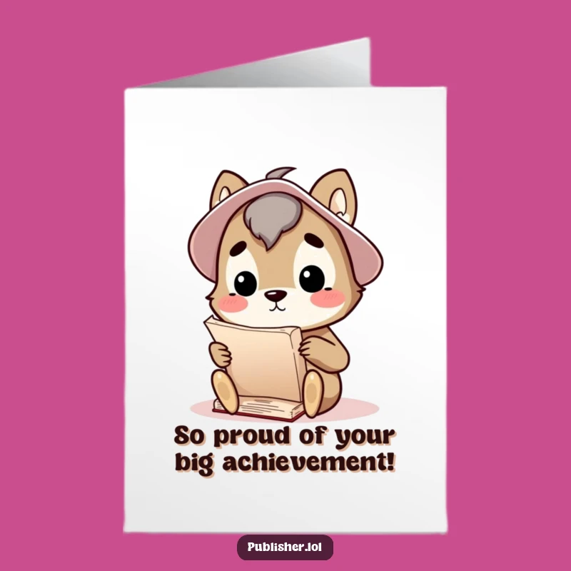 Free Printable Congrats Card: Scholarly Animal, Intellectual Downloadable Gift for Achievements