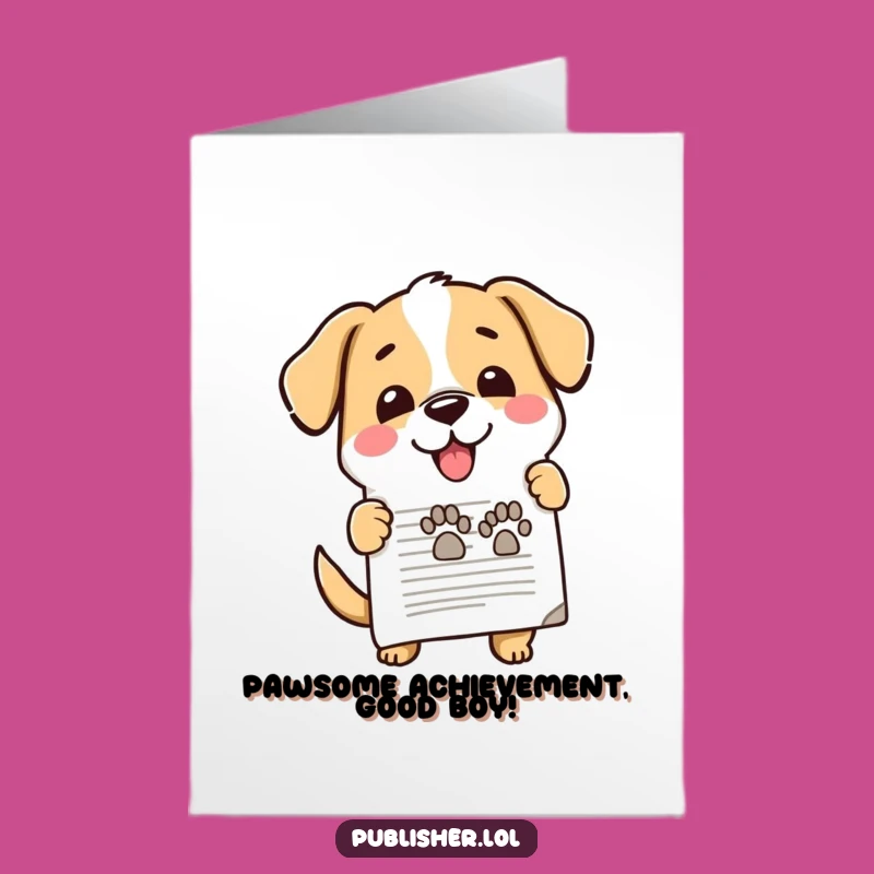 Free Printable Dog Congrats Card: Happy, Funny Downloadable for Big Wins