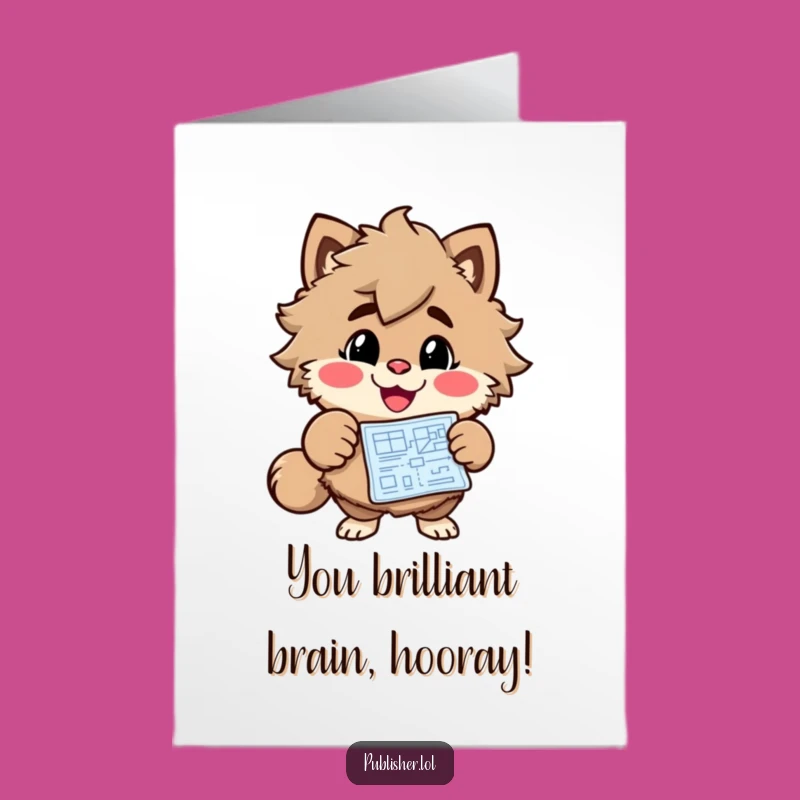 Free Printable Funny Congrats Card: Enthusiastic Blueprint Animal Success Downloadable Gift