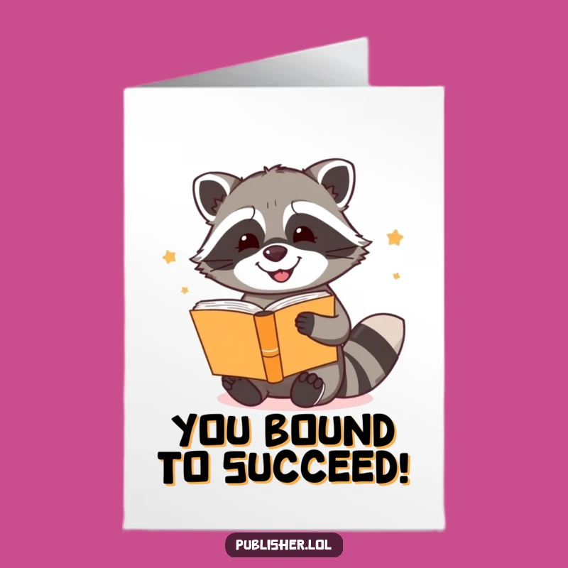Free Printable Raccoon Bookbinder Congrats Card - Unique Downloadable for Achievers