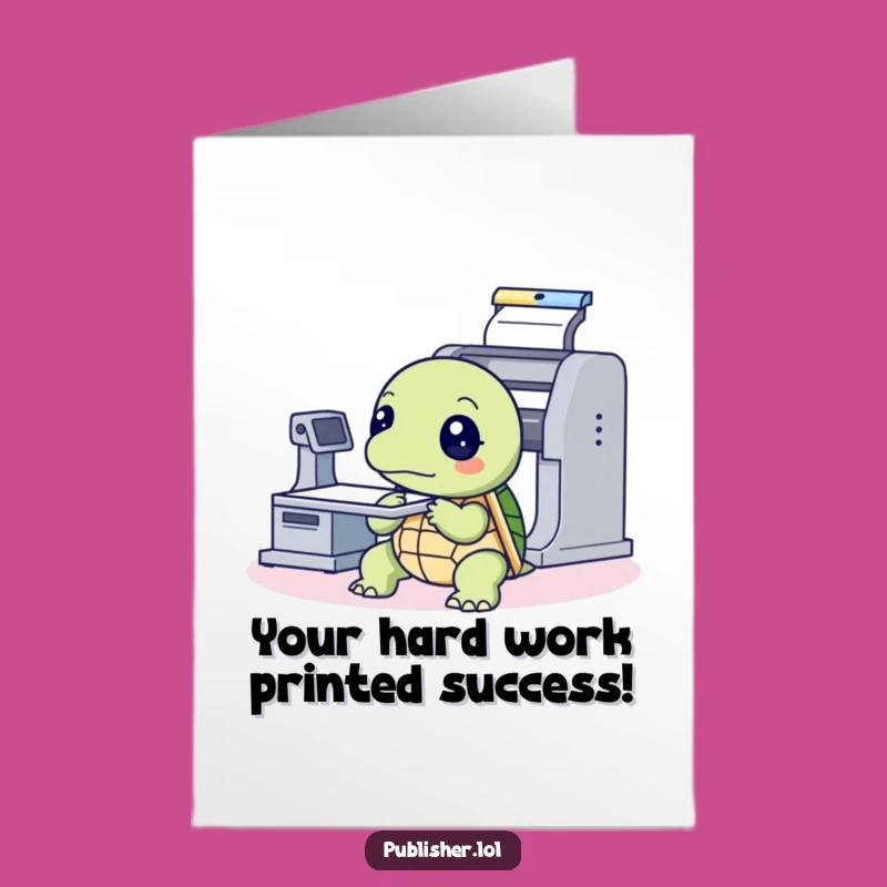 Free Printable Turtle Congrats Card - Print Your Success! Downloadable!