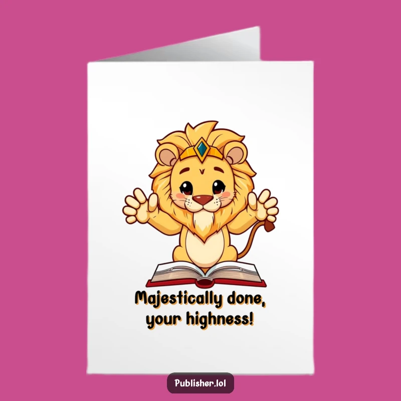 Majestic Congrats: Free Printable Card - Lion's Authoritative Wisdom