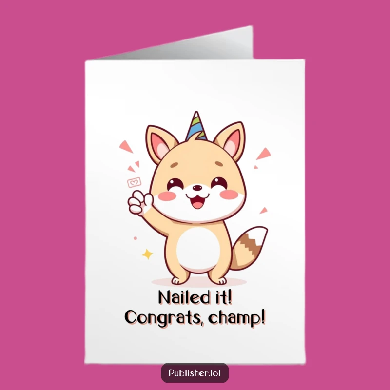 Free Printable Congrats Card: Funny Animal Stamp, Hilarious Downloadable, Print at Home