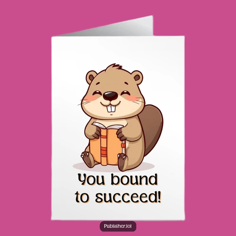 Free Printable Congratulations Card: Beaver's Bound Success, Downloadable Gift