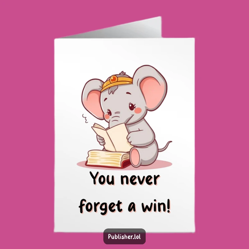 Free Printable Elephant Congrats Card: Humorous Downloadable for Triumphant Sorting