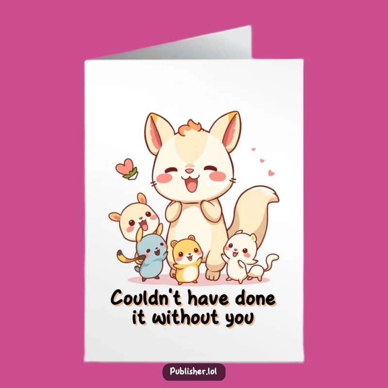 Free Printable Thank You Card: Helpful Critters, Heartfelt Downloadable Gift for Teamwork Appreciation