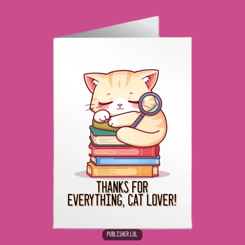 Free Printable Sleepy Cat Thank You Card: Charming Downloadable for Bookish Gratitude