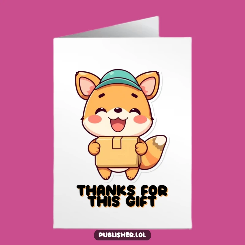 Free Printable Thank You Card: Cheerful Delivery Animal Package Downloadable Gift