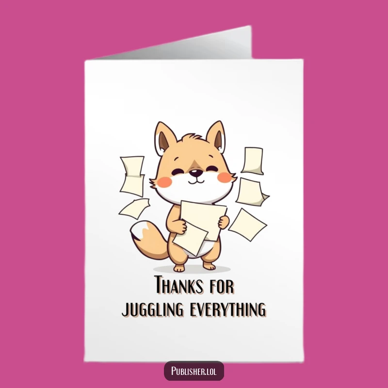 Free Printable Thank You Card: Multi-Tasking Animal, Thoughtful Downloadable Gift for Their Efforts