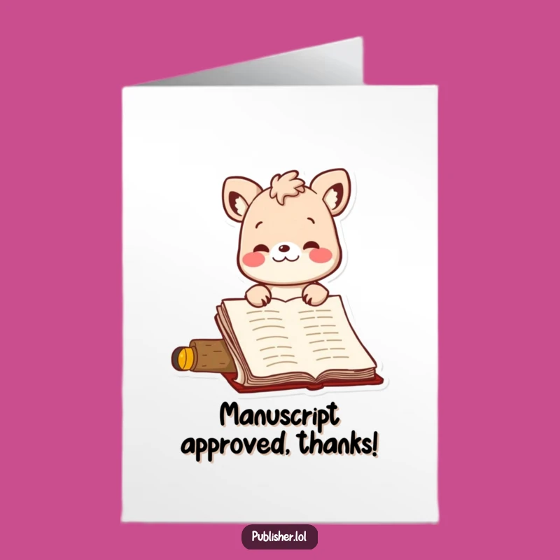 Free Printable Thank You Card: Nodding Animal, Manuscript Appreciation, Funny Downloadable Gift!