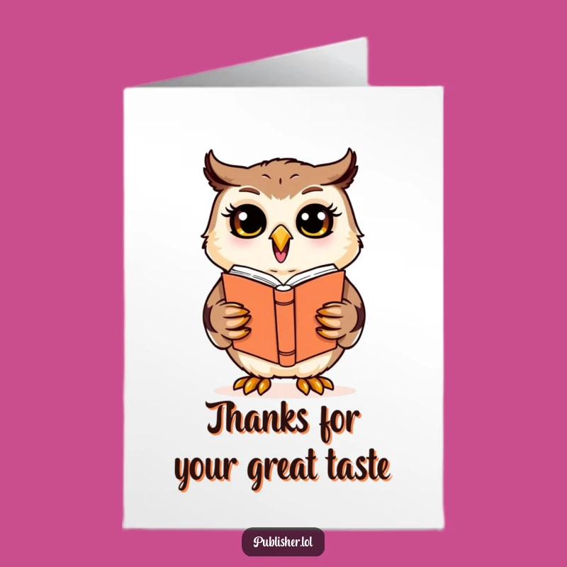 Free Printable Thank You Card: Owl's Design Appreciation - Funny Downloadable Gift