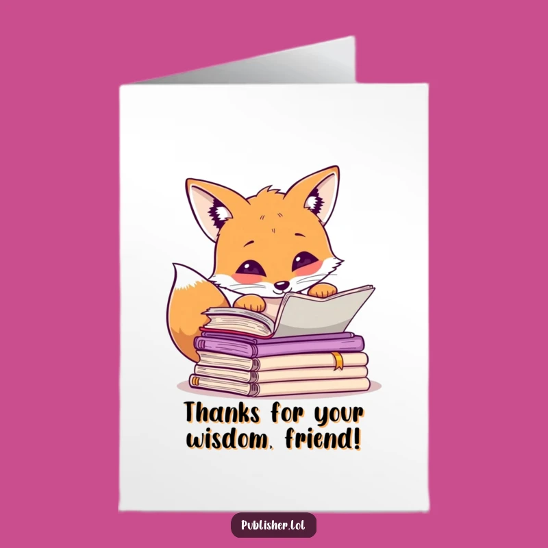 Free Printable Thoughtful Fox Thank You Card: Wise Downloadable for Expressing Gratitude