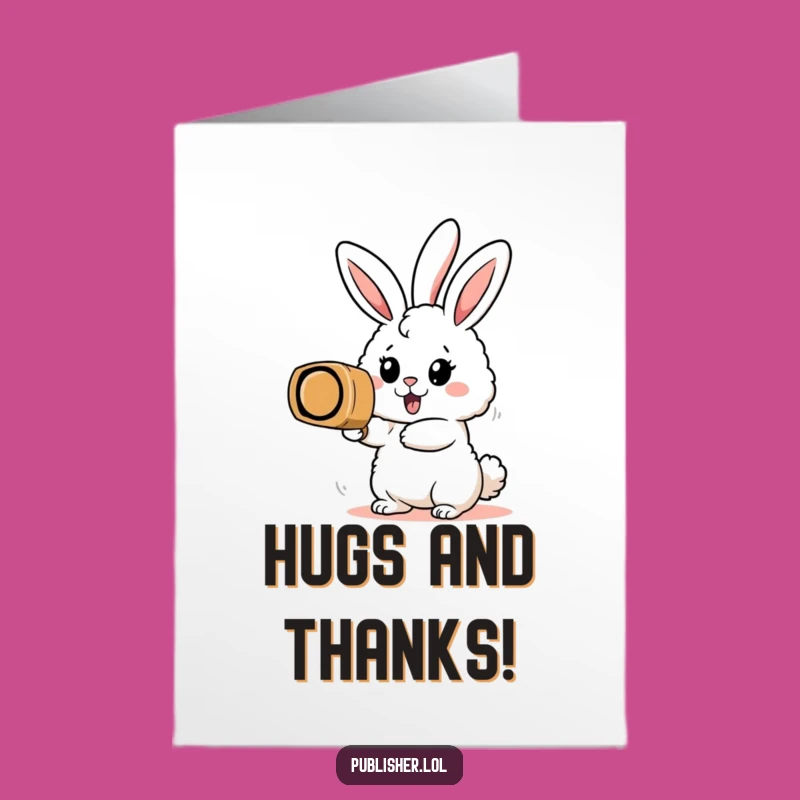 Heartfelt Free Printable Thank You Card: Bunny Stamps Thanks! Downloadable Gratitude