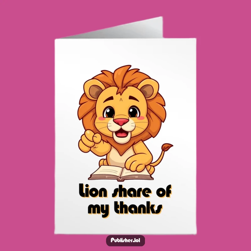 Free Printable Lion Thank You Card: Bold Downloadable for Expressing Deep Gratitude