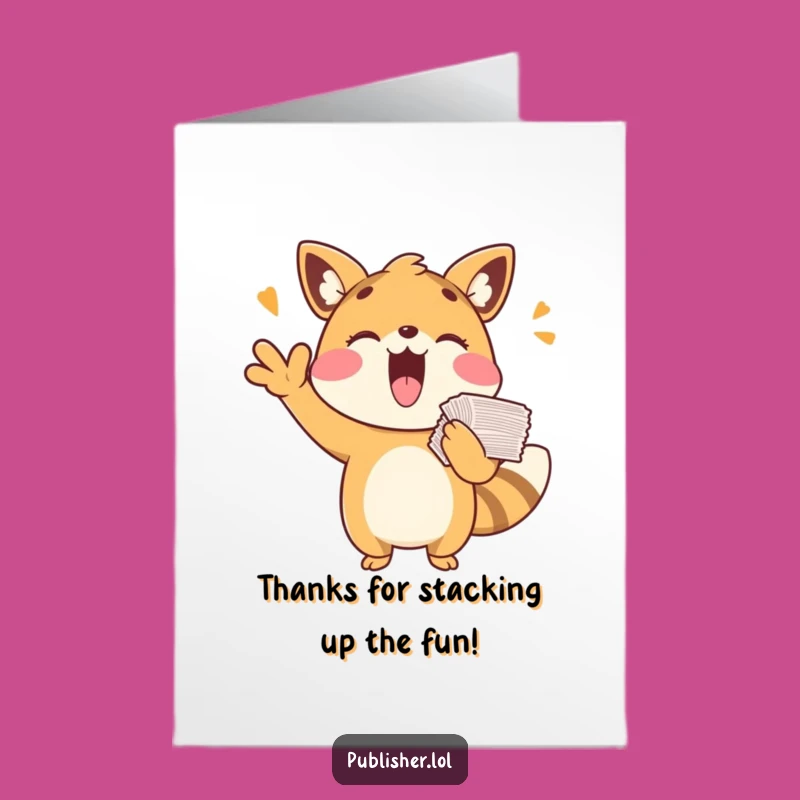 Free Printable Thank You Card: Cheering Animal Papers Humor Downloadable Gift!