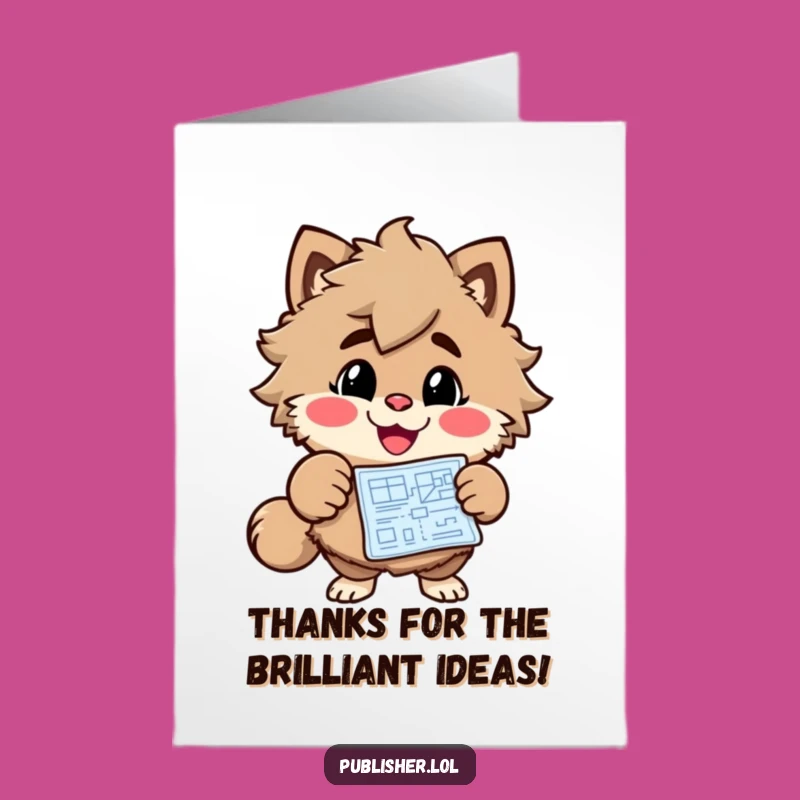 Free Printable Funny Thank You Card: Enthusiastic Blueprint Animal Gratitude Downloadable Gift