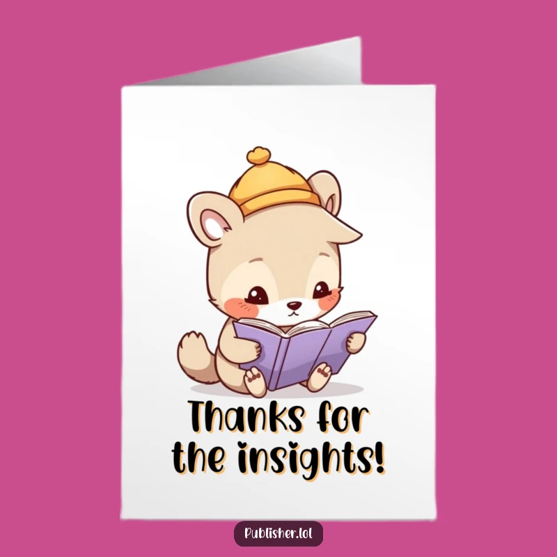 Free Printable Thank You Card: Hat Animal Inspecting Page, Downloadable for a Thoughtful, Funny Thanks