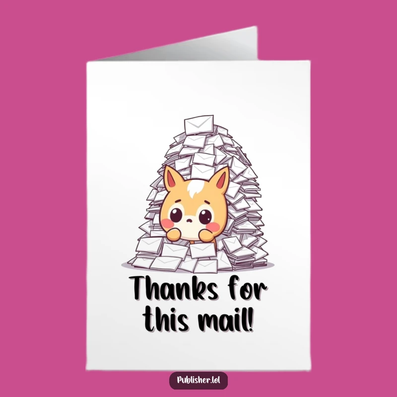 Free Printable Thank You Card: Overwhelmed Mail Animal, Funny Downloadable Gift!