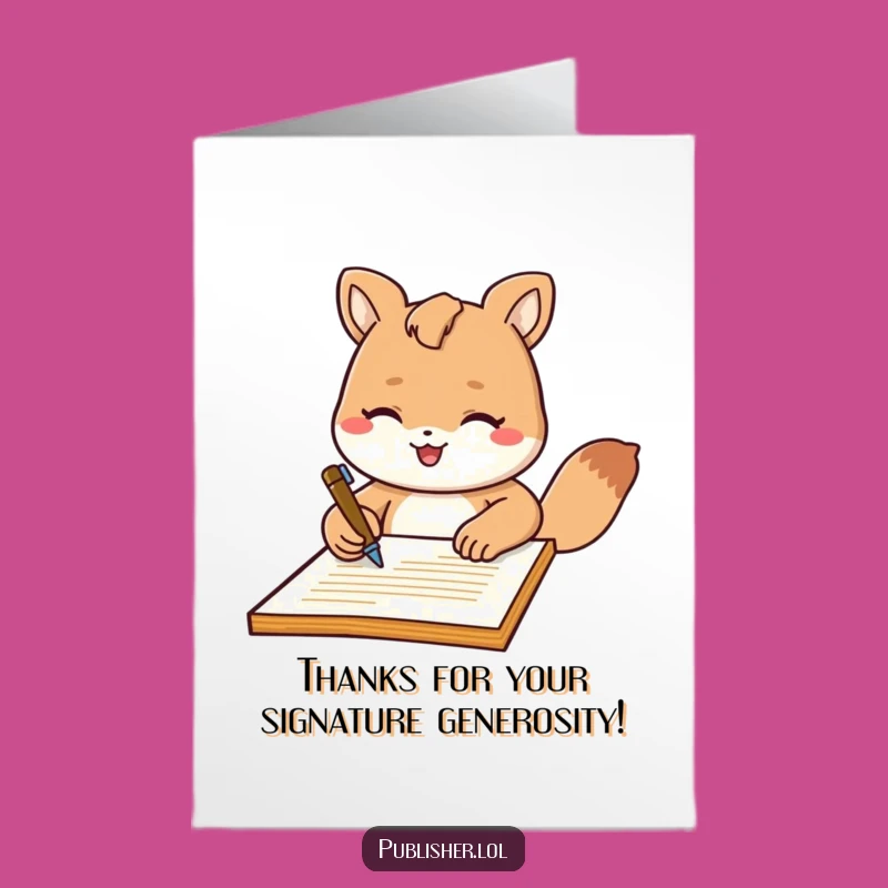 Free Printable Thank You Card: Friendly Animal Signs Document Funny Downloadable Gift