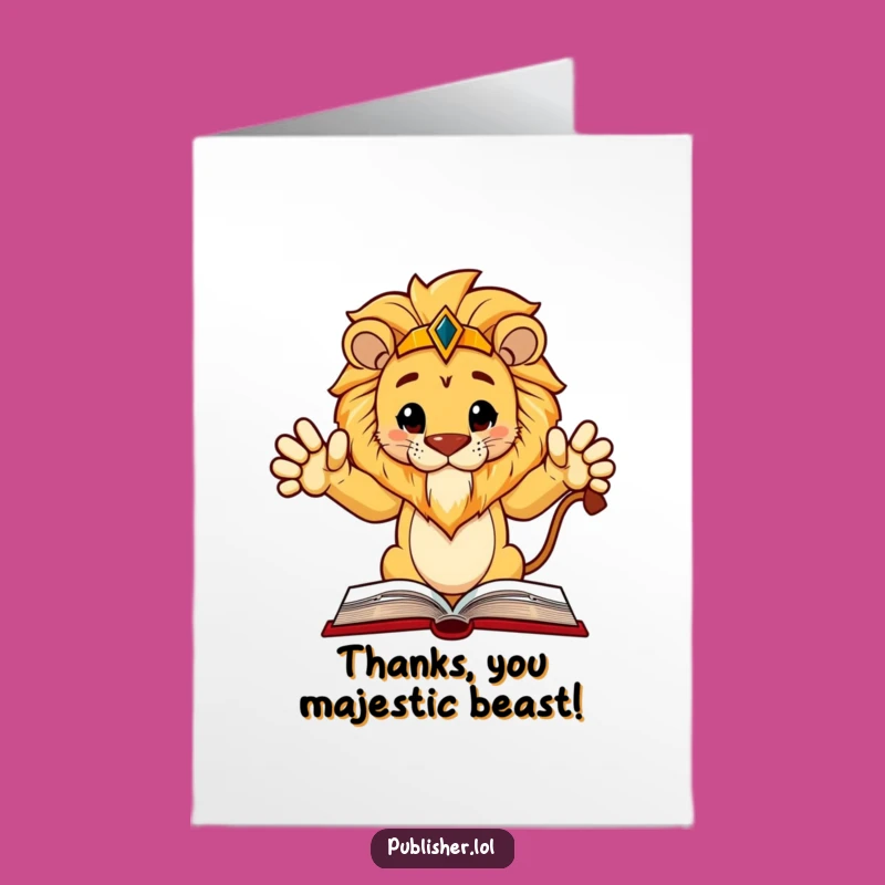 Royal Thanks: Free Printable Card - Lion's Authoritative Gratitude