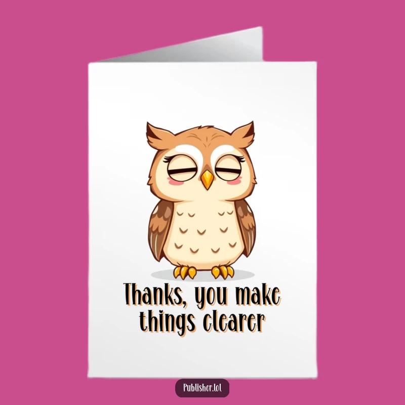 Free Printable Owl Thank You Note - Wise & Funny Downloadable for Kind Deeds