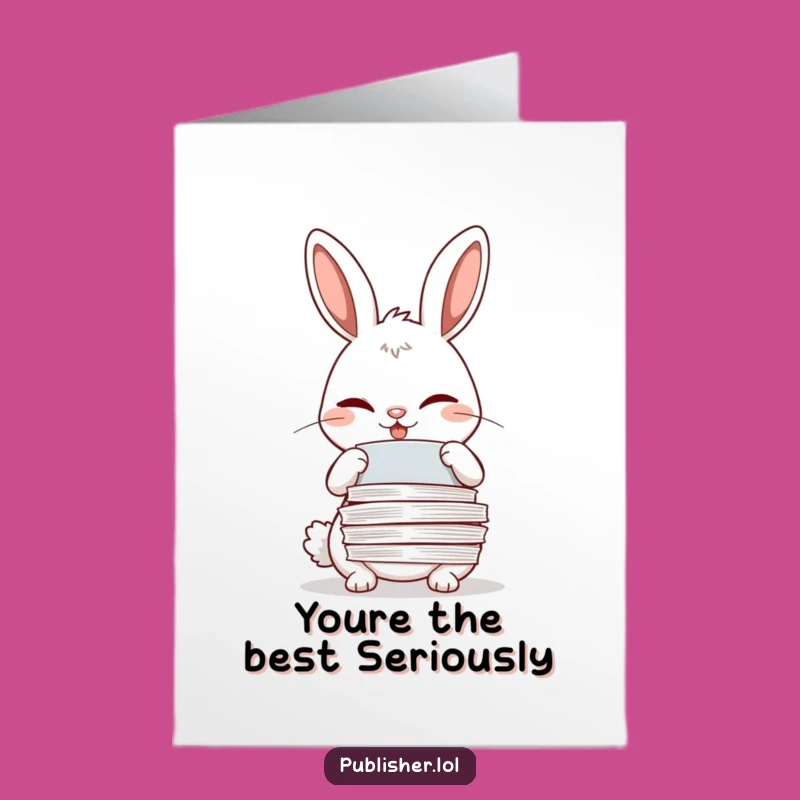 Free Printable Winking Rabbit Thank You Card: Funny Downloadable Appreciation Gift