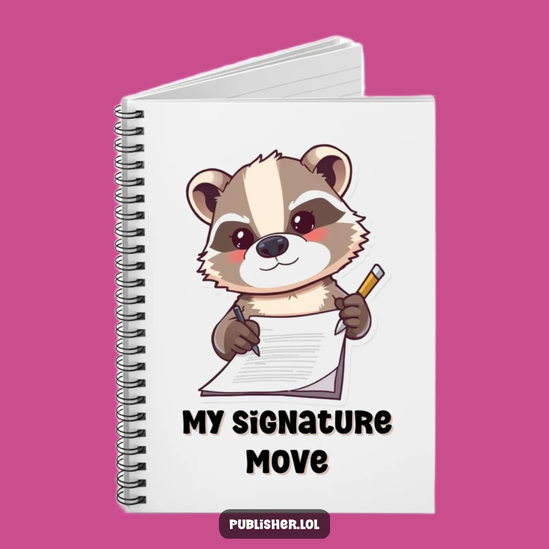 Funny Badger Signing Notebook, Determined Planner, Hilarious Journal