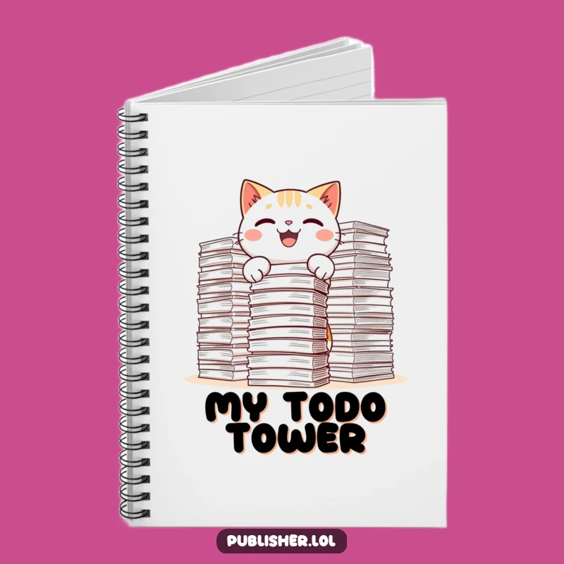 Funny Kawaii Cat Notebook - Hilarious Paper Stacking Journal for Ideas