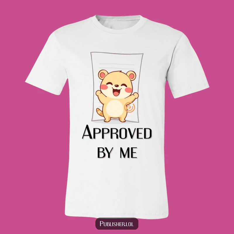 Funny Stamping Animal T-Shirt: Cute Character Approves Documents, Ideal Funny Gift for Go-Getters!