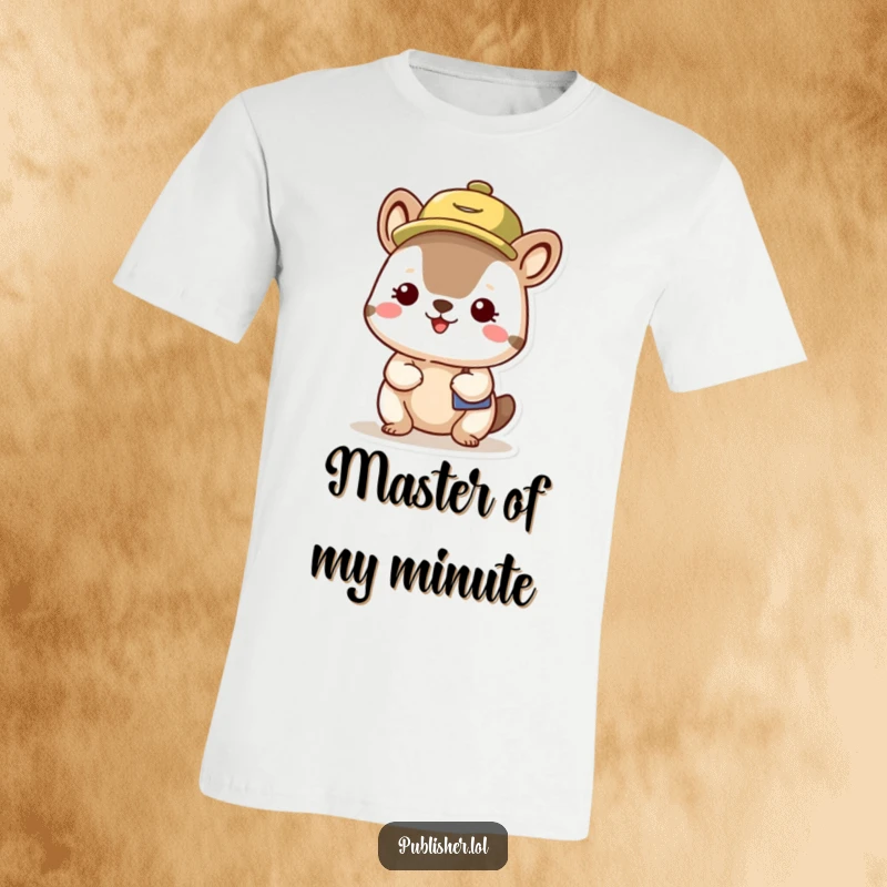 Funny Organized Animal T-Shirt featuring a pleased character wearing a busy schedule hat, embodying productivity and humor, great gift idea.